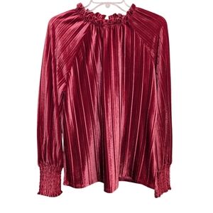 Cable & Gauge Pink Velvet Blouse Shirt
